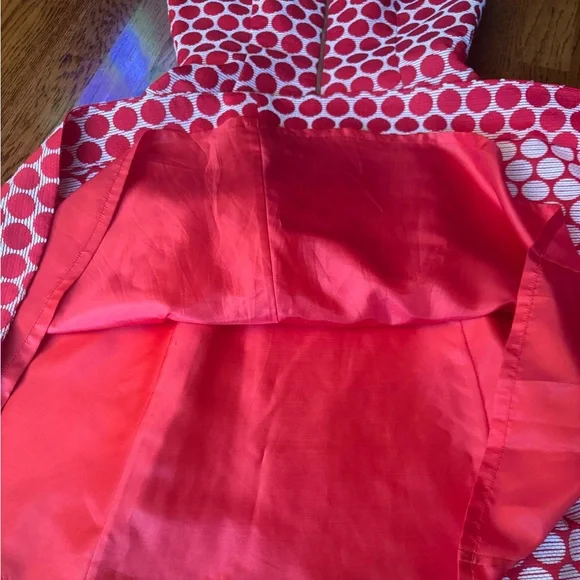 KATE SPADE NEW YORK Red and White Polka Dot Fit & Flare Jacquard Dress - Picture 3 of 5